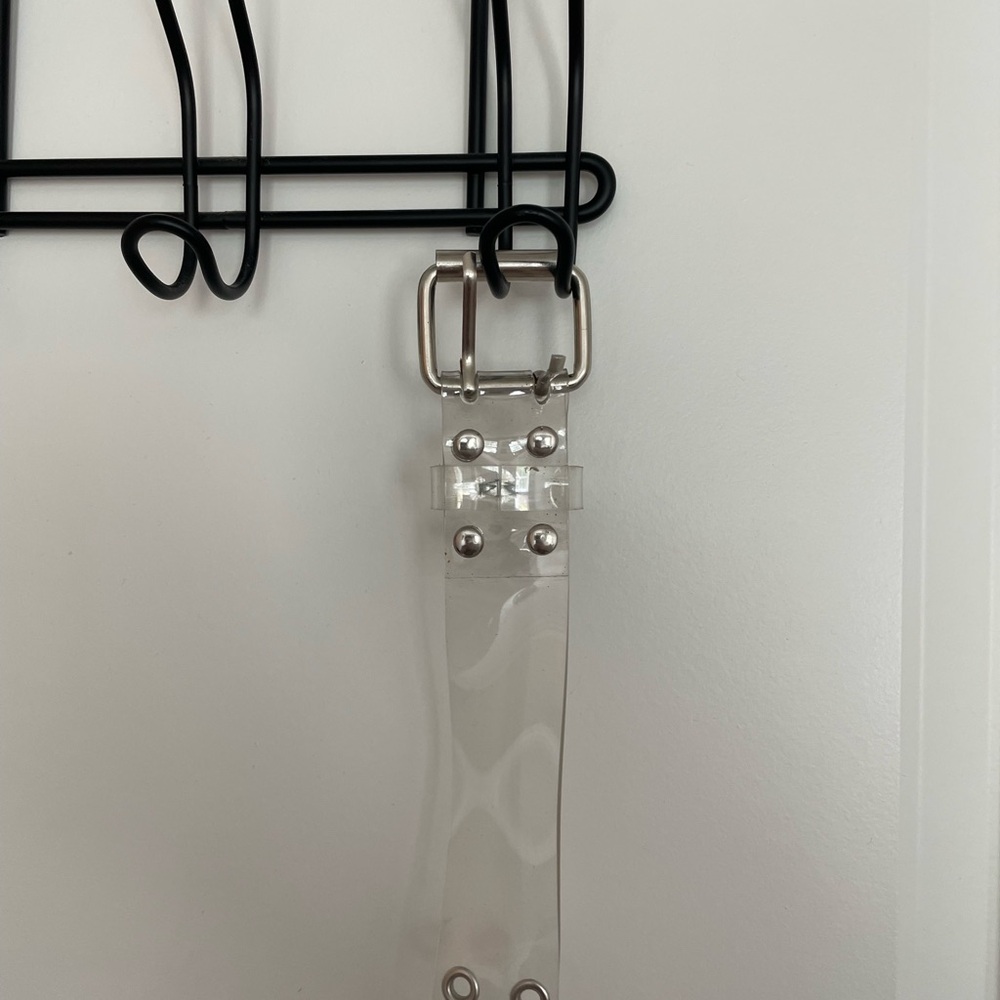 Clear Transparent Belt with Silver Buckle